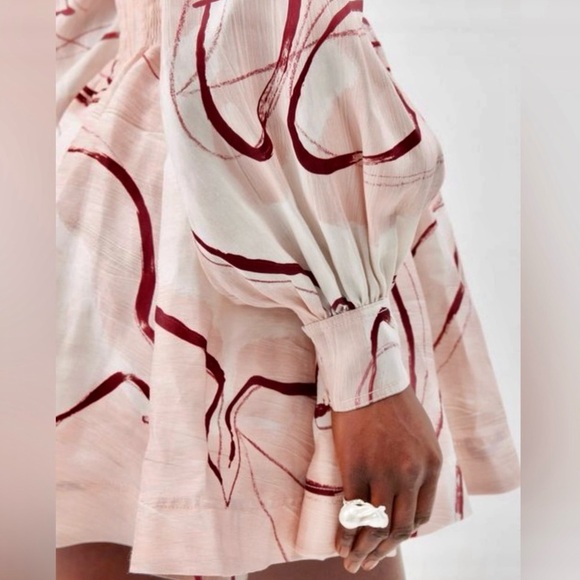 🌺🎉HP🎉🌺 NWT Aje Amelia Plunge Mini Dress Whimsical Dove - Picture 4 of 16